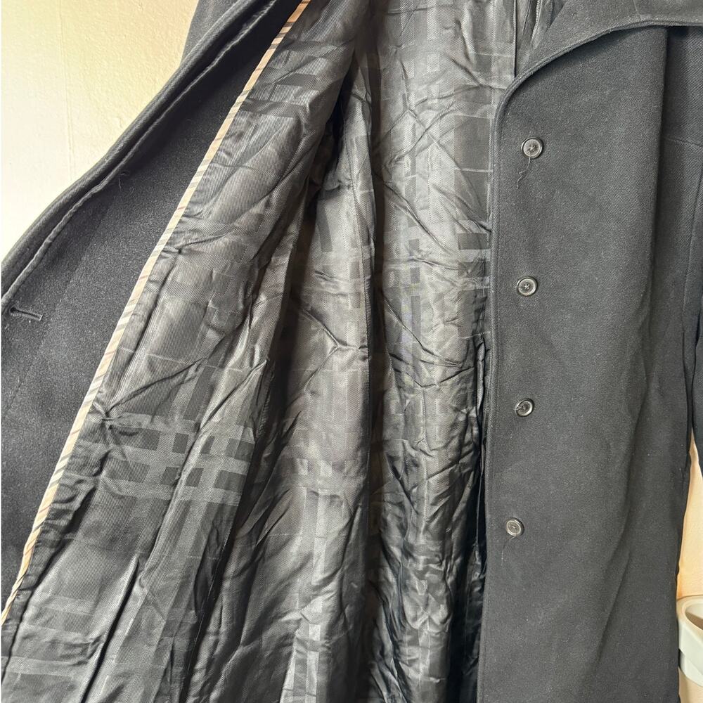 Burberry London Women UK 14 US 12 Black Wool Cashmere Stand Collar Long Coat - Picture 11 of 16